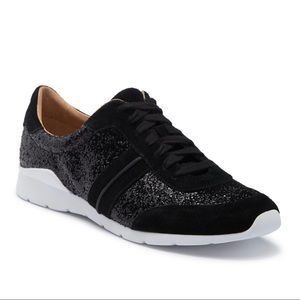 UGG Jaida Black Glitter Suede Size 9 Sneaker NIB